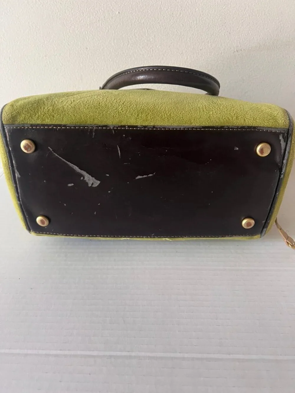 Y2K JUICY COUTURE BOWLER VELOUR SMALL EMBROIDERED SATCHEL BAG GREN